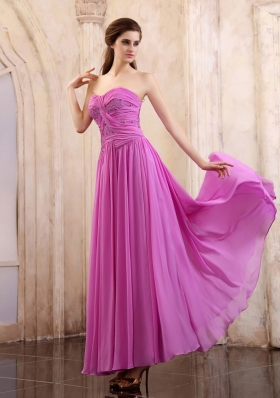 Empire Ruch Lavender Prom Pageant Dress Sweetheart