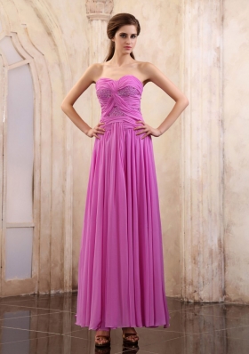 Empire Ruch Lavender Prom Pageant Dress Sweetheart