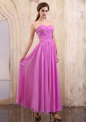 Empire Ruch Lavender Prom Pageant Dress Sweetheart