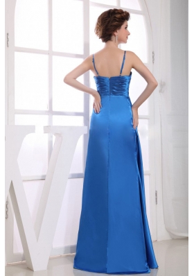 Spaghetti Straps Appliques Prom Dress Bead High Slit