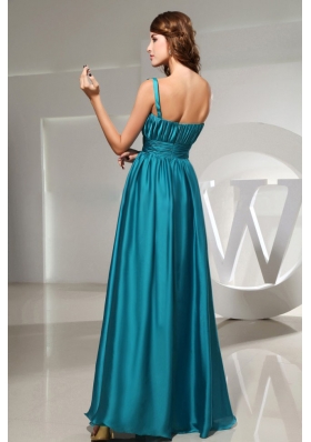 Hand Flowers One Shoulder Prom Dress Empire