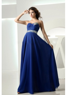 Sweetheart Empire Floor-length Royal Blue Prom Dress