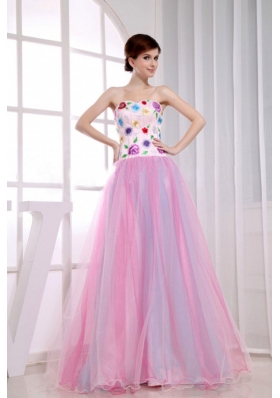 Sweetheart A-Line Prom Dress Pink Floor-length