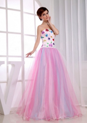 Sweetheart A-Line Prom Dress Pink Floor-length