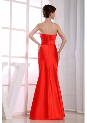 Strapless Mermaid Beading Red Prom Dress