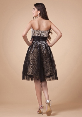 Prom Dress With Leopard and Net Beading