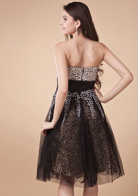 Prom Dress With Leopard and Net Beading