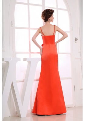 A-line Hand Flower Bridesmaid Dress Spaghetti Straps