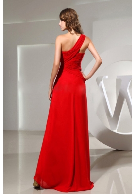 Winding Floral One Shoulder Prom Dress With Floor-length