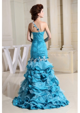 High-low Teal Ruffled Layers Mermaid Prom Dress