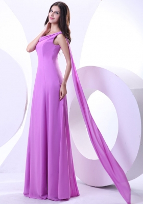 Lavender Watteau Train Prom Dress On Sale