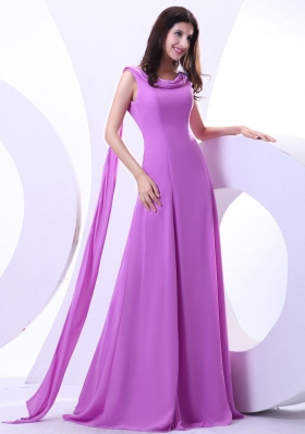 Lavender Watteau Train Prom Dress On Sale