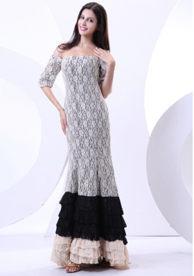 Elegant Lace Off The Shoulder Special Fabric Prom Gown