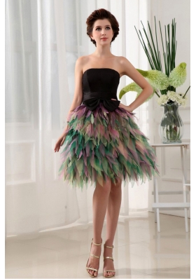 Colorful Ruffles Prom Dress With Bowknot