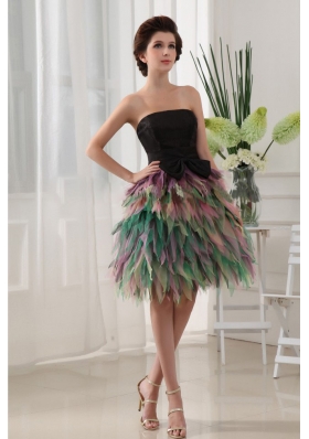 Colorful Ruffles Prom Dress With Bowknot