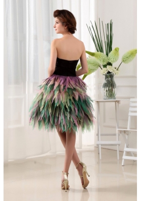 Colorful Ruffles Prom Dress With Bowknot