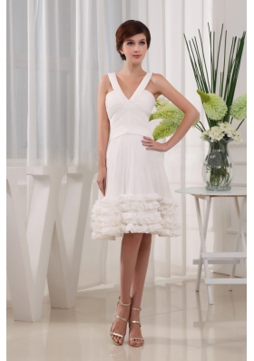 Attractive Chiffon V-neck Knee-length Prom Dress