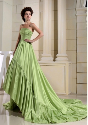 Yellow Green Prom Celebrity Dress High-Low Style