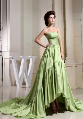 Yellow Green Prom Celebrity Dress High-Low Style