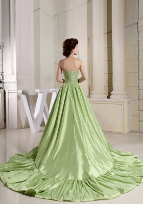 Yellow Green Prom Celebrity Dress High-Low Style