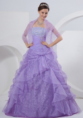 Lilac One Shoulder Tulle Quinceanera Dress On Sale