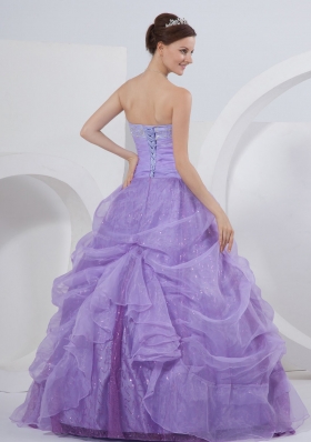 Lilac One Shoulder Tulle Quinceanera Dress On Sale