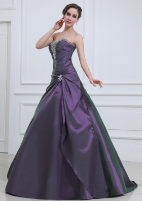 A-line Beading Quinceanera Dresses Floor-length