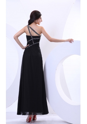 High Slit One Shoulder Prom Dress Ankle-length