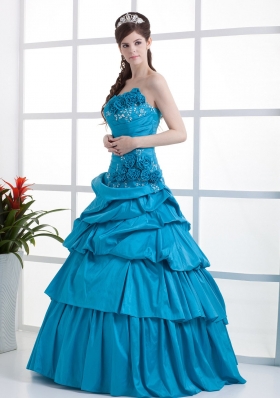 Ruched A-line Sweet 16 Dresses Pick-ups Hand Made Flower