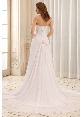 Halter Wedding Gown Empire Appliques and Ruch