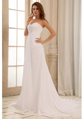 Wedding Dress Sweetheart Beaded Decorate and Ruch