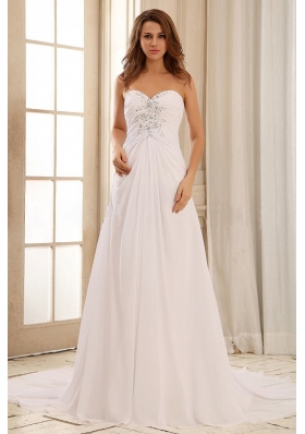 Wedding Dress Sweetheart Beaded Decorate and Ruch