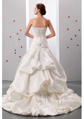 Applqiues and Ruch Wedding Gowns With Lace and Taffeta