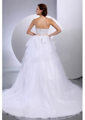 Strapless Wedding Gowns Appliques and Sash In Wedding Party