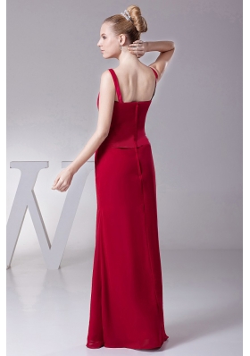 Wine Red Straps Mother Of The Bride Dress with Jacket