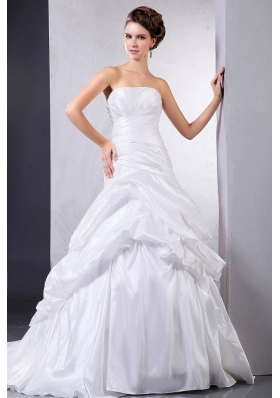 Taffeta Ball Gown Wedding Dress With Pick-ups and Ruching