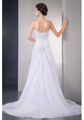 Chiffon Wedding Dress With Appliques Beading Ruching