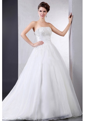 Wedding Bridal Gown With Appliques Organza Ball Gown