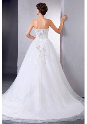 Wedding Bridal Gown With Appliques Organza Ball Gown