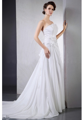 Elegant Wedding Dress Hand Made Pleats Chapel