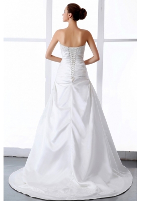 Gorgeous Wedding Dress Appliques A-line Court