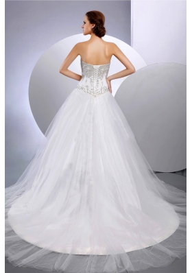 2013 Cathedral Embroidery Wedding Dress Sweetheart