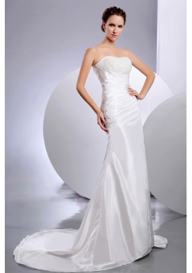 Beautiful Pick-ups Wedding Dress Ruching A-Line Court