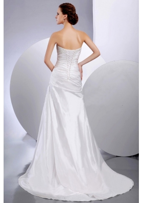 Beautiful Pick-ups Wedding Dress Ruching A-Line Court