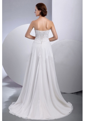 Beading Brush Train Chiffon Bridal Wedding dresses