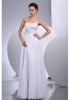 Beading Empire Chiffon Wedding Gowns Floor-length Strapless