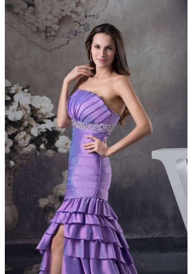 Beading and Ruffled Layers Column Strapless long 2013 Prom Dress