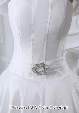 Beading Ball Gown Strapless Cathedral Train  Wedding Dress