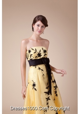 Bowknot Exclusive Empire Strapless Long Prom Dress For 2013