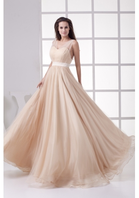 Romantic Princess V-neck Long Prom Dress For 2013